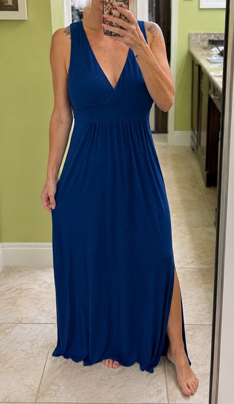 Matty M Royal Blue Maxi dress sleeveless small oversized